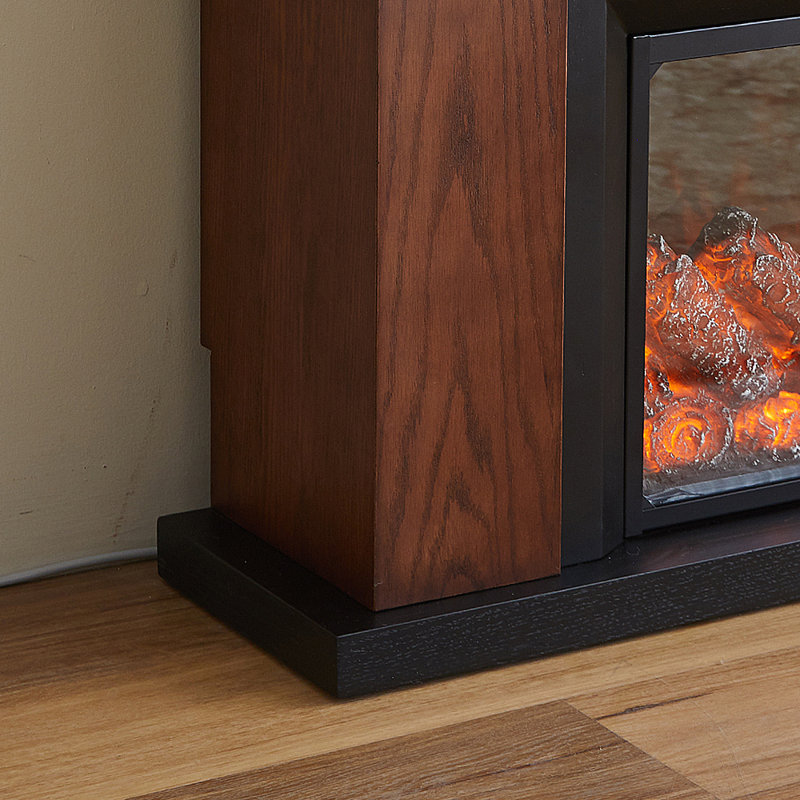 French-style electronic fireplace TV stand, 23.62"H x 78.74"L x 11.02"W