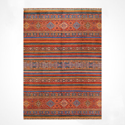Original Hand Knotted Traditional Pattern Multi Colour Wool and Cotton Rug