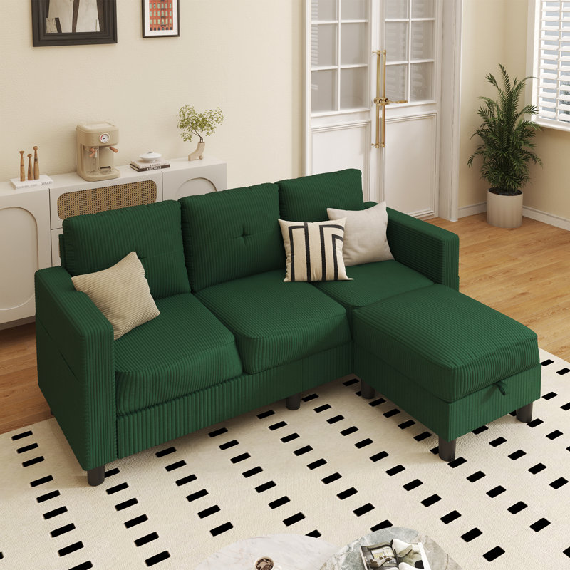 Canapé avec repose-pieds 76,4 po Azura, Mélange de coton