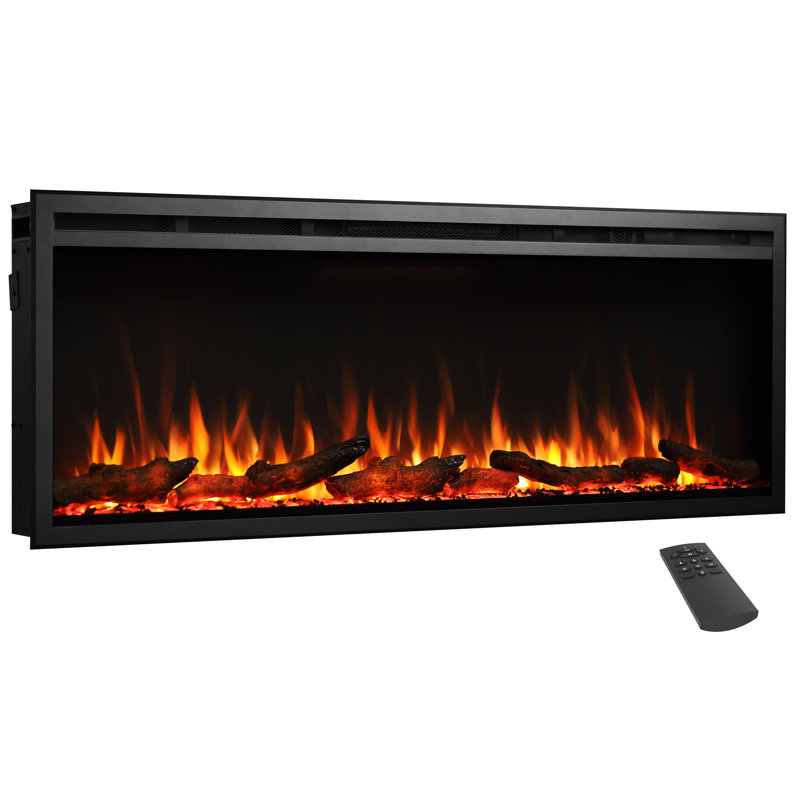 Foyer électrique encastrable l 50 po Swenja avec flamme réglable, son de feu et télécommande