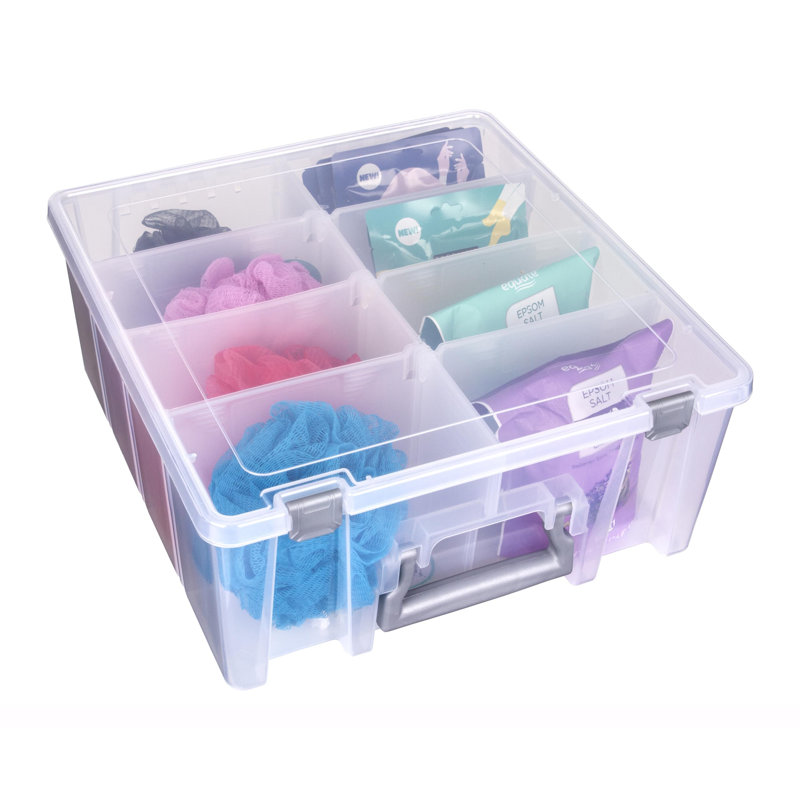 Clear Plastic Stackable Storage Box with Dividers