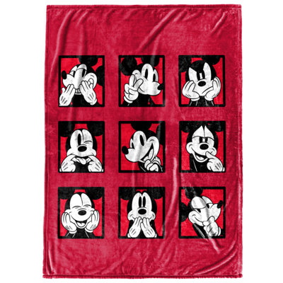Disney Mickey Mouse Expressions Silk Touch Throw Blanket