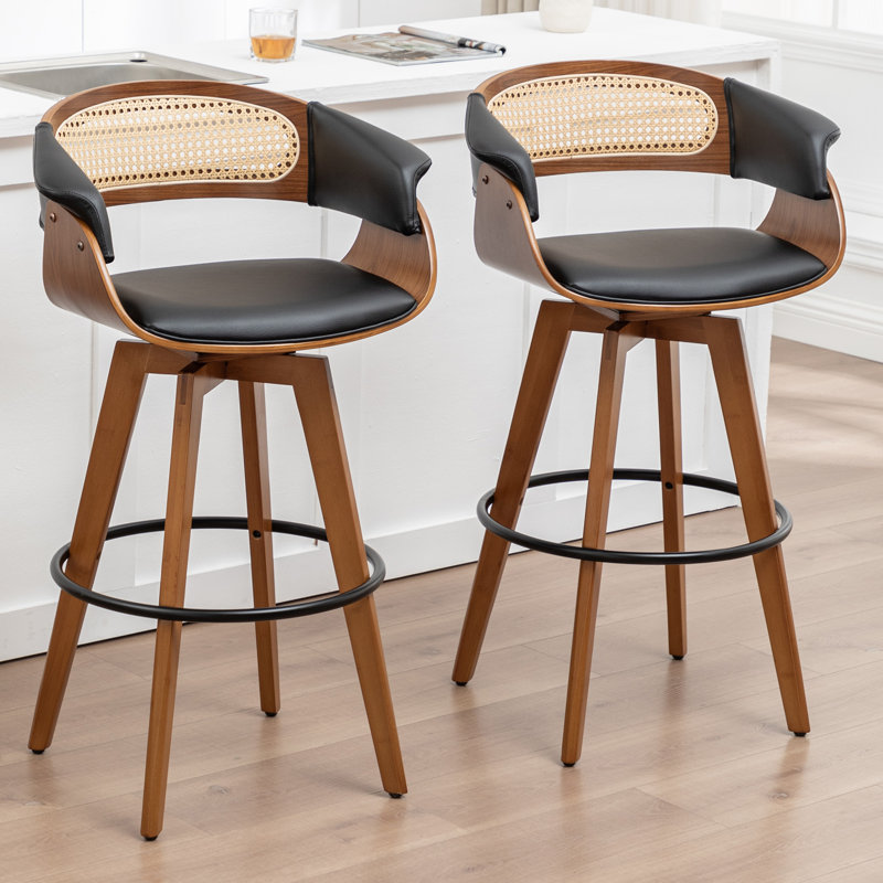 Tabourets de bar pivotants rembourrés, Tabouret de bar (siège d'une hauteur de 29,52 po), Noir