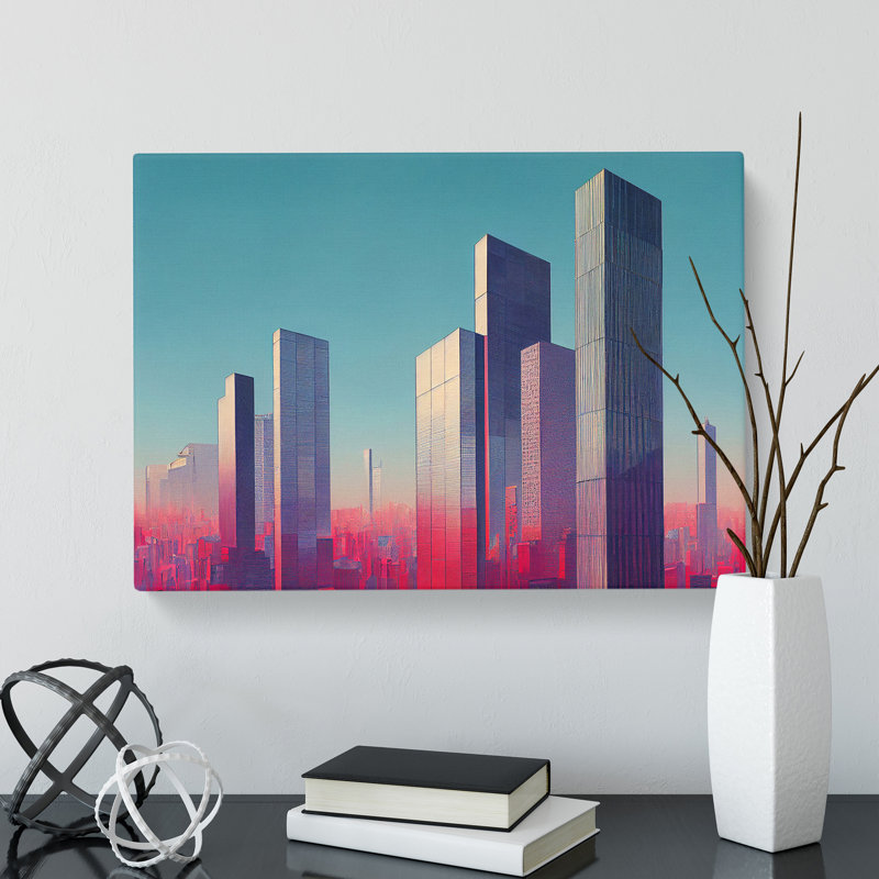 Enthralling Skyscraper Skyline - Wrapped Canvas, 50cm H x 76cm W x 3cm D