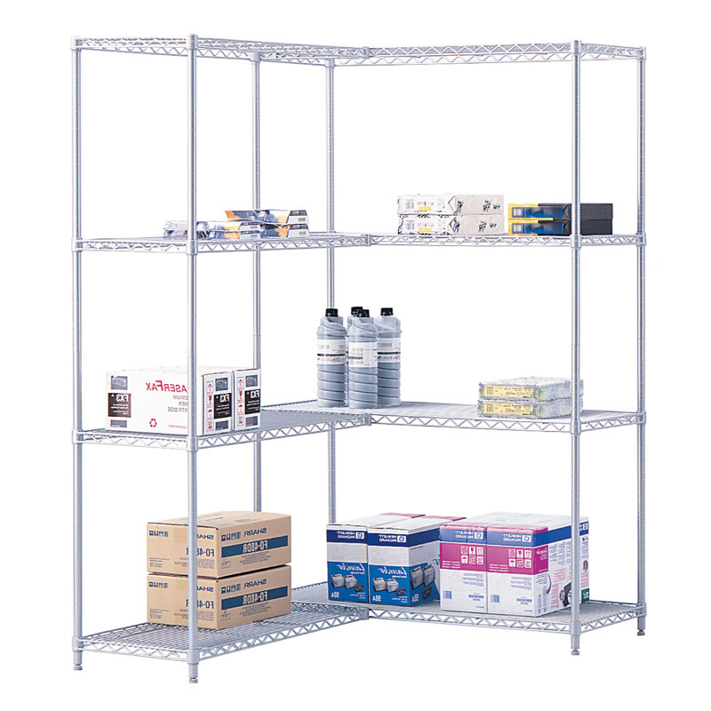 Tablettes industrielles supplémentaires en fil métallique (tablettes de 18 po x 48 po), Gris métallisé