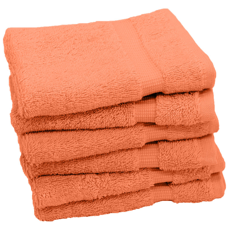Ensemble de 6 serviettes en coton Wellston, corail