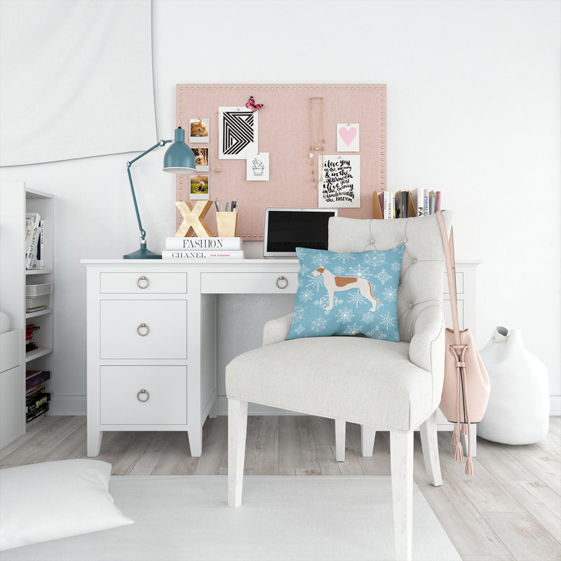 Coussin intérieur/extérieur en flocons d’hiver, H 14 po x l 14 po x P 3 po