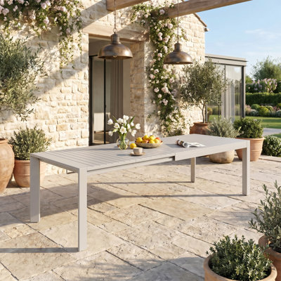 Rectangular Outdoor Aluminum Extendable Dining Table