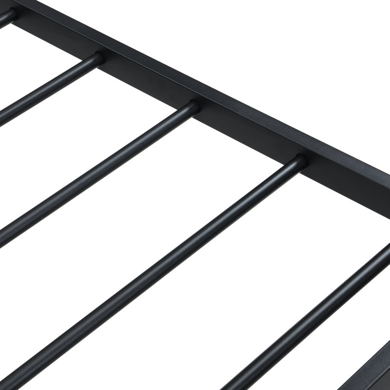 Black Heavy Duty Twin Metal Bed Frame Boasting Easy Setup, Noise - Less Operation, High Capacity Support, Evenly Distributed Mattress Beneath Storage, And Holes For Parts, Fit Different Bedrooms With
