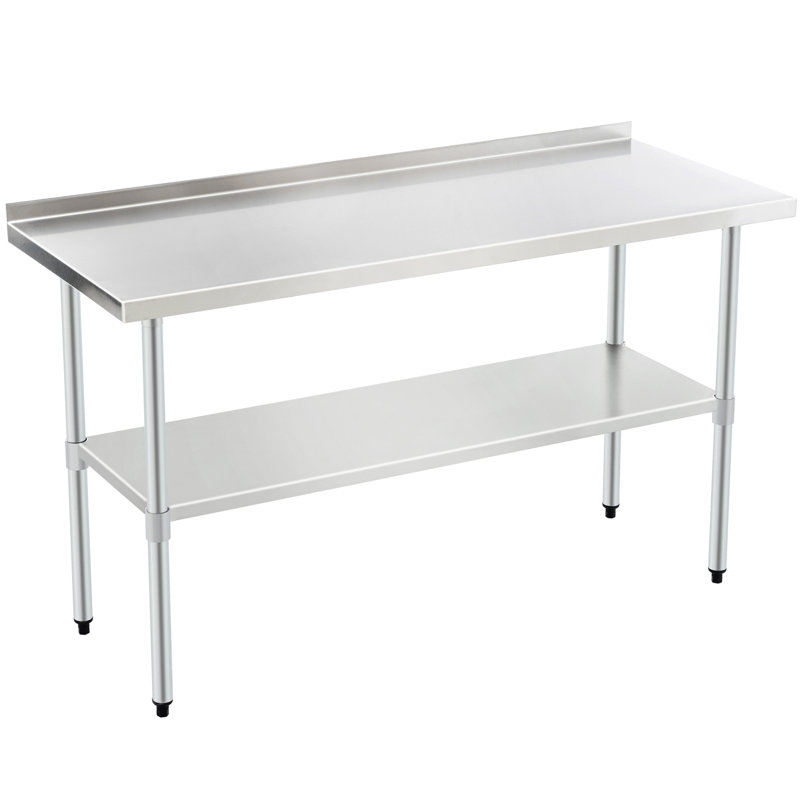 Établi en acier inoxydable robuste 24 x 60 - Corrosion sous la tablette réglable pour divers environnements