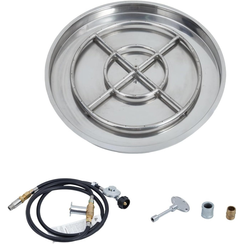Foyer rond rond 48 000 BTU, H 2 po x l 25 po x P 25 po