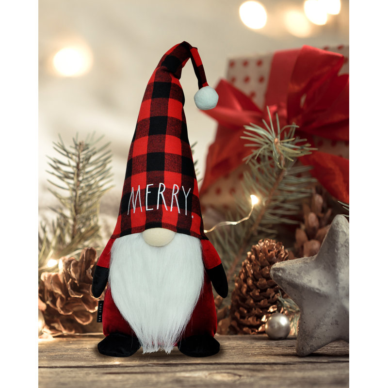 Joyeux père Noël gnome en peluche, Rouge