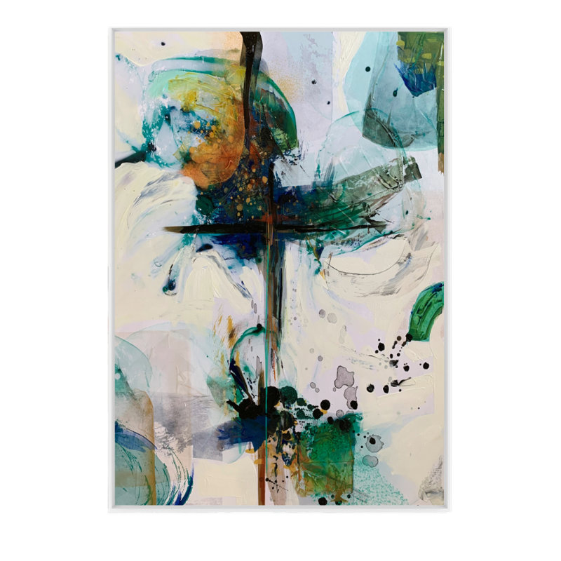 Velora Single Picture Frame Painting on Wood, 180 cm H x 94 cm W, White