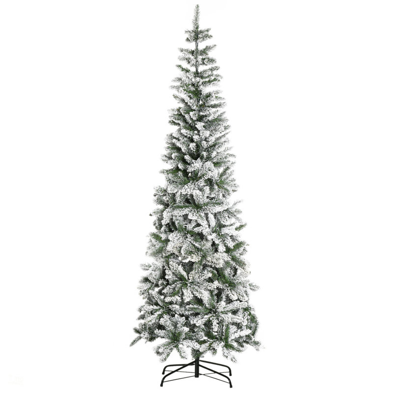 Arbre de Noël artificiel pin enneigé 7,5 pi avec des branches réalistes et 668 pointes, pour un décor festif en hiver