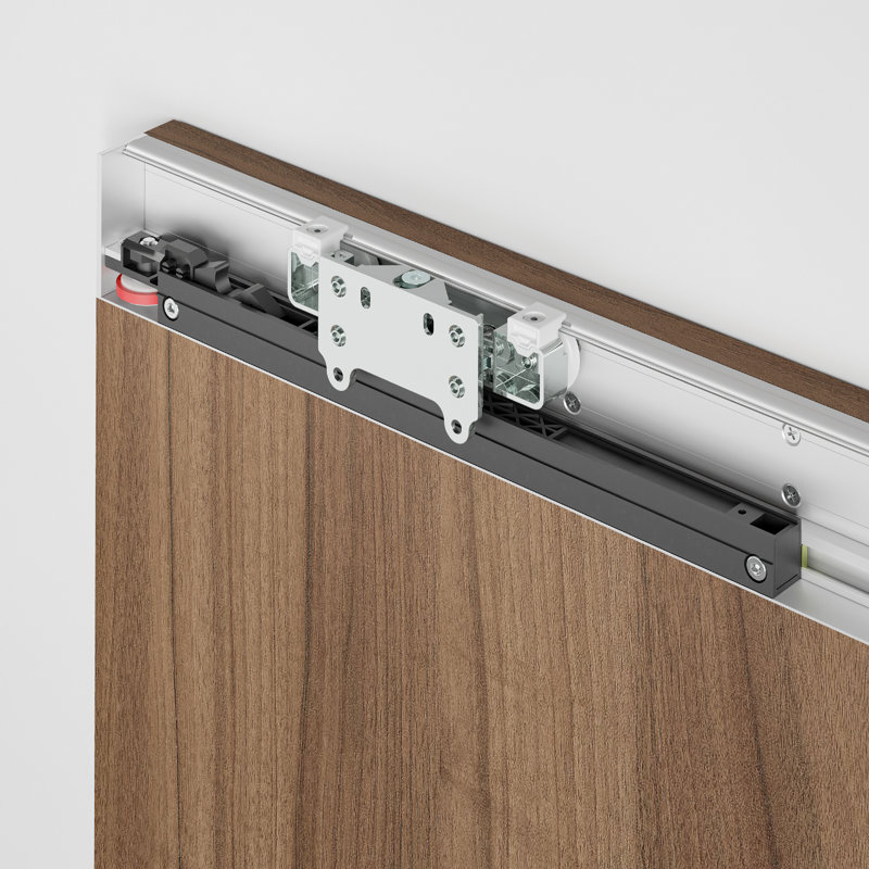 Concealed Sliding Barn Door Hardware Apply For 32-48'' Door, Aluminum Wall Mount System (Door Not Included)