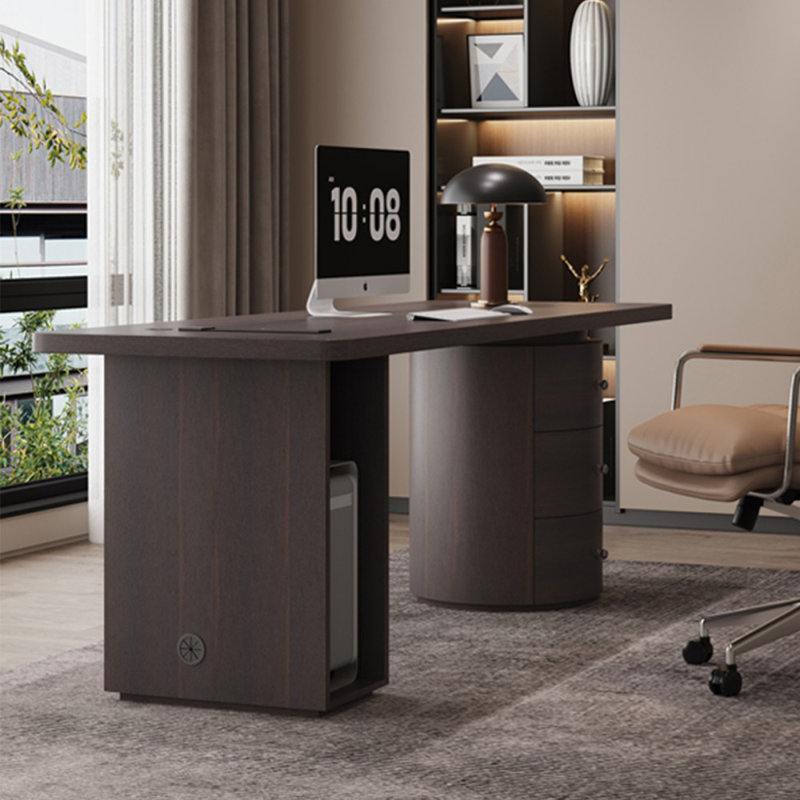 Bureau rectangulaire en bois manufacturé Smoky Wood, H 29,53 po x l 70,87 po x P 27,56 po, Retour à droite