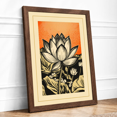 Lotus in Bloom Botanical - Framed Print