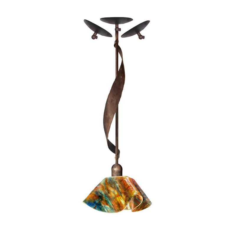 Luminaire suspendu Cowes, Brun avec décorations brunes, Hémérocalle