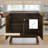 Mid-Century Modern Sideboard - Fluted Buffet Cabinet with Adjustable Shelves-87344067