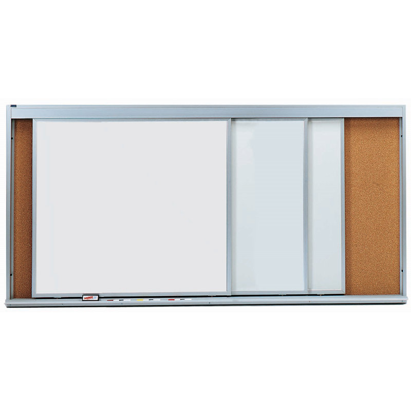 AARCO No Porcelain Metal Combination Board, 4' H x 8' L