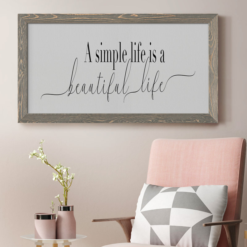 «Simple Beautiful Life», art textuel sur toile, Gris