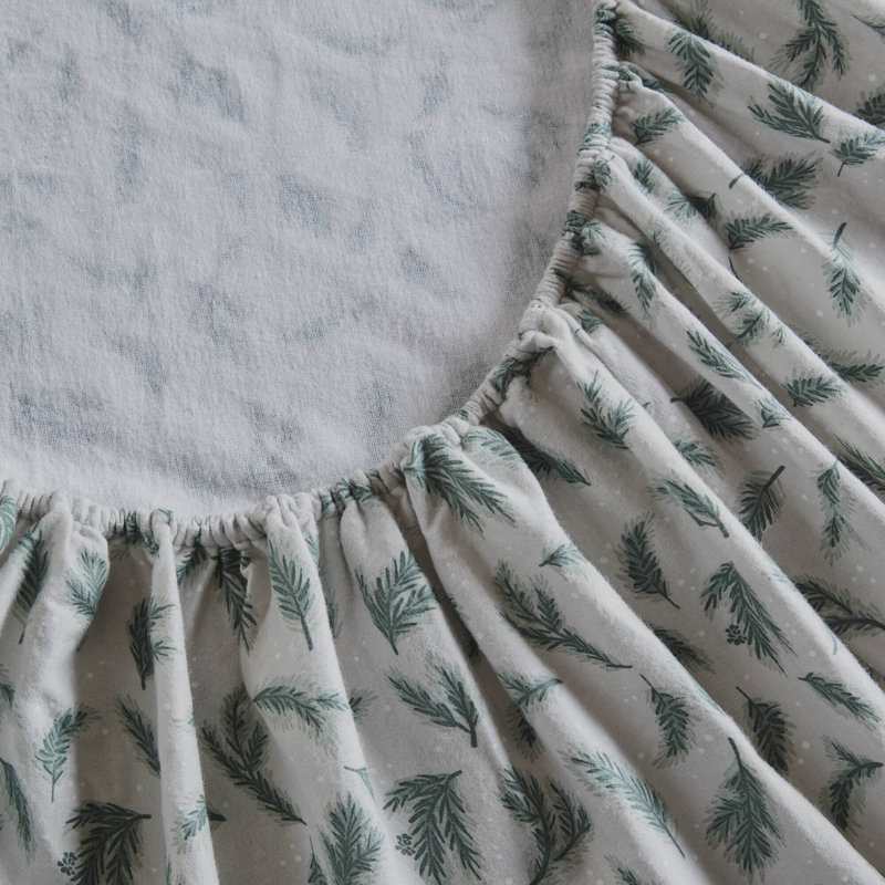 Woolrich Cotton Flannel Pine Branches 100% Cotton Flannel Printed 4-Piece King Sheet Set, King Sheet Set with 2 Pillowcases