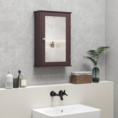 Armoire de salle de bain avec miroir, armoire à pharmacie murale avec tablettes