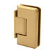 FHC PRESF5SB Preston Wall Mount Hinge Full Back Plate Brass Material, 5 Degree Factory Set, 3/8" to 1/2" Glass Thickness, Satin Brass Finish
