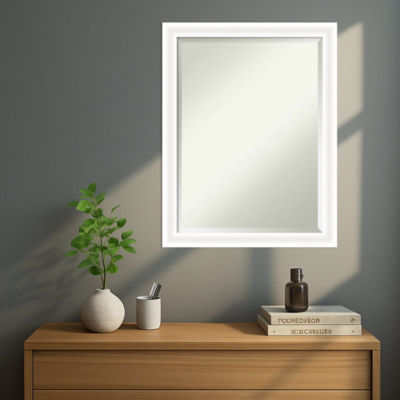 Miroir mural Oliver, 27 po x 21 po, Blanc