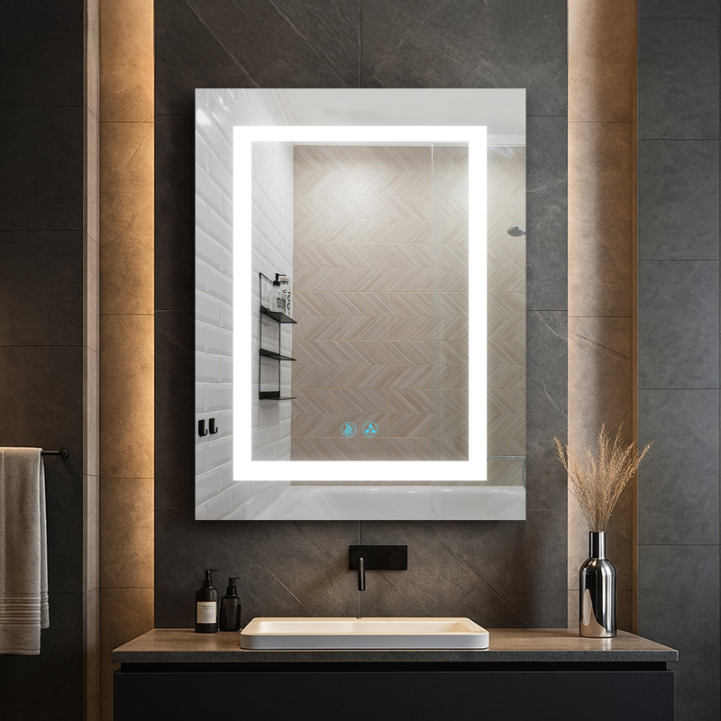 Rigel LED Mirror Medicine Cabinet with Lights | Recessed or Surface Bathroom Cabinet | One Touch Built-in Defogger | Dimmer | Makeup Mirror | 2 Adjustable Glass Shelves