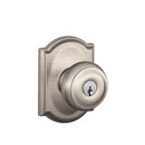Georgian Knob with Camelot Trim Keyed Entry Lock