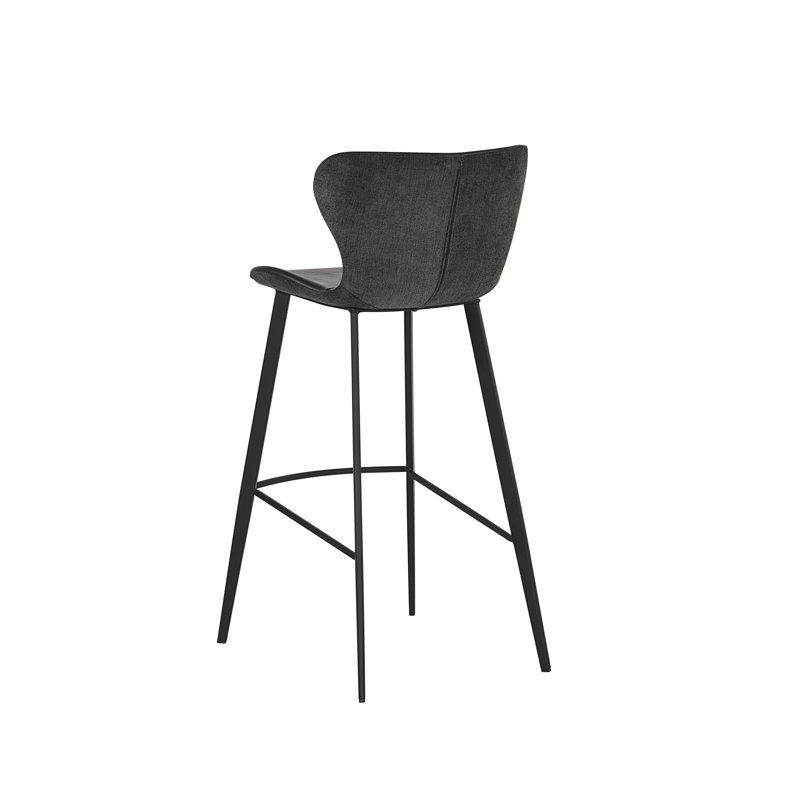 Arabella Barstool - Bravo Portabella / Polo Club Kohl Grey, Black, Bar Stool (30" Seat Height)