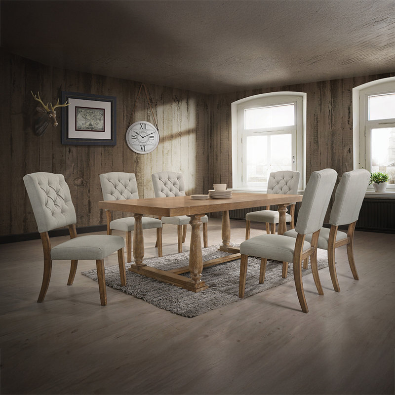 6 - Person Dining Set, Brown, Black