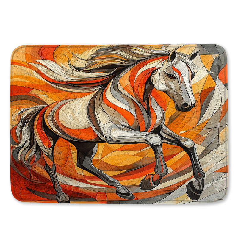 Tapis de bain abstrait, L 34 po x L 21 po