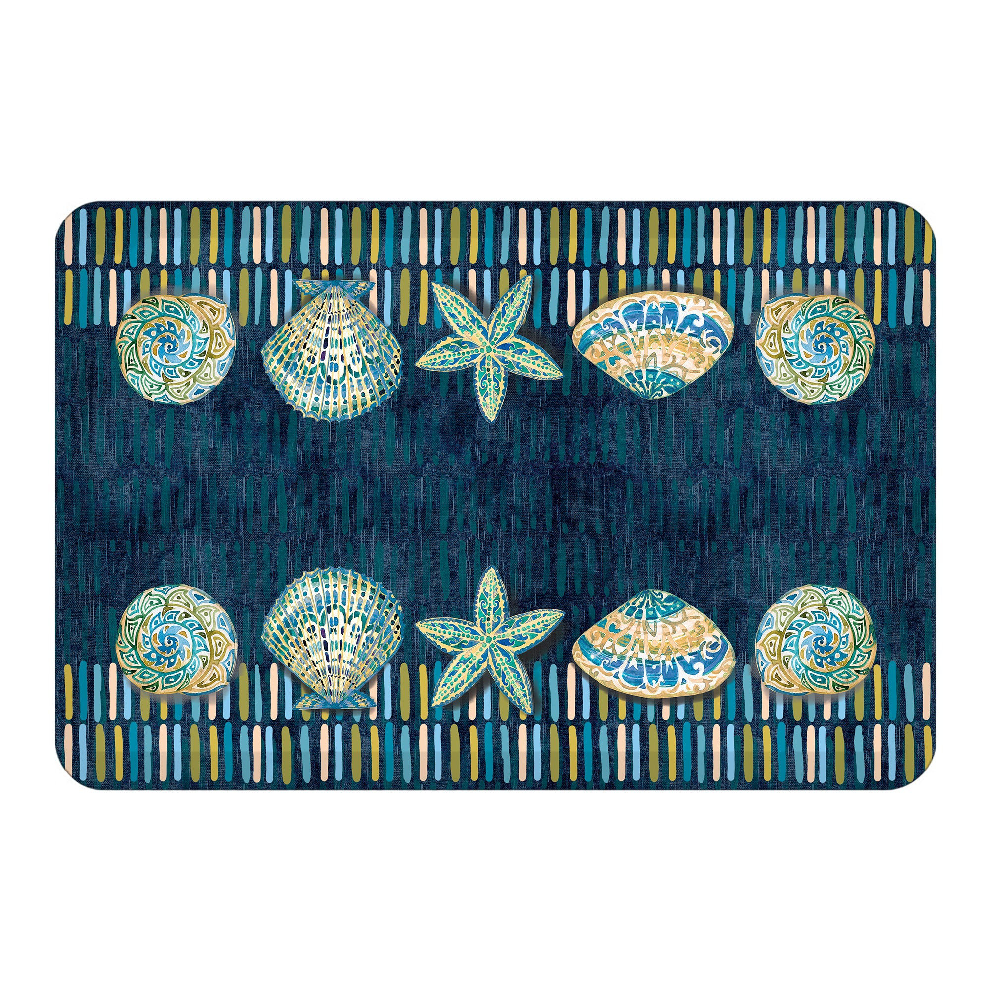 Rosecliff Heights Caedan Embellished Shells Anti-Fatigue Kitchen Mat By ...