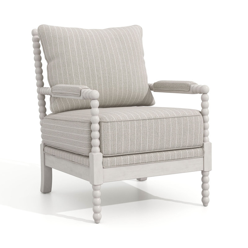 Antanette Upholstered Armchair, Light Brown Striped