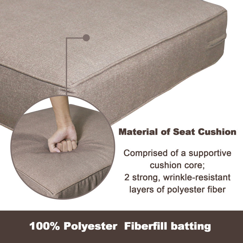 Outdoor/Indoor Chair Cushion Set, Deep Seat Patio Furniture Replacement Cushions, Tan