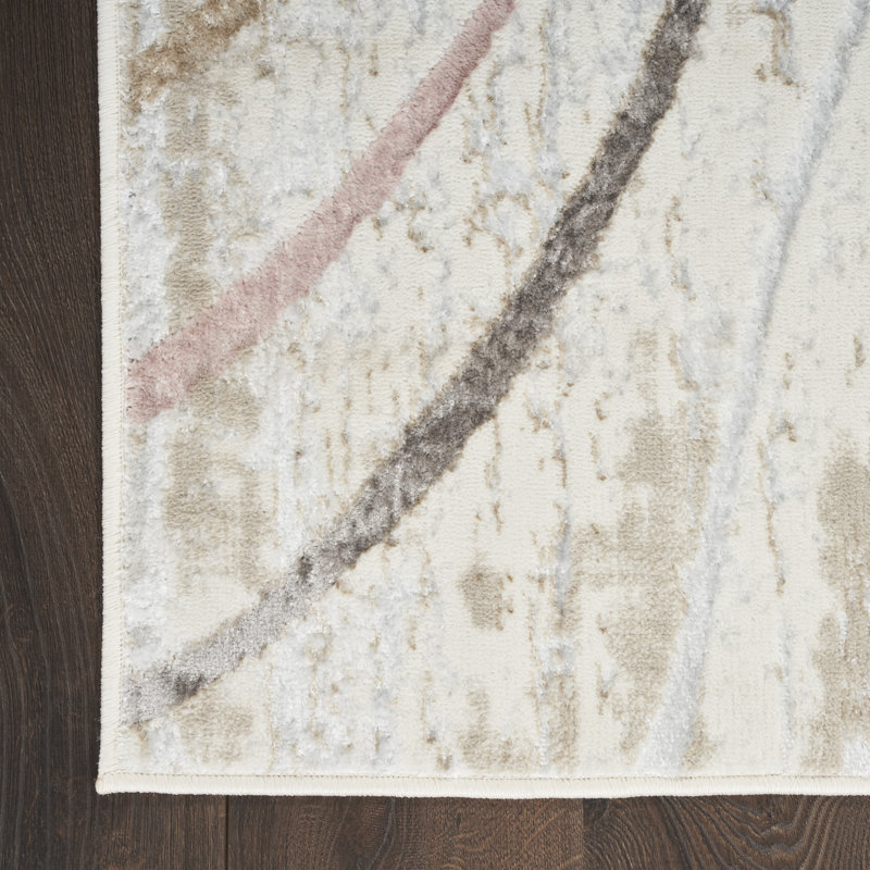 Glitz  Abstract Ivory/Multi Area Rug, Rectangle 3'11" x 5'11"