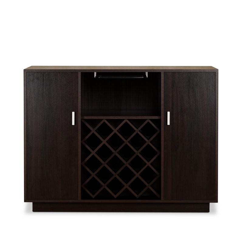 Hazen Espresso Finish Wine Cabinet