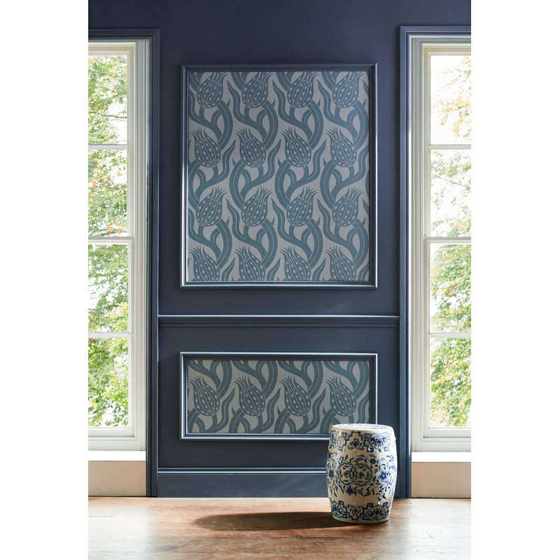 Persian Tulip Wallpaper, Silver