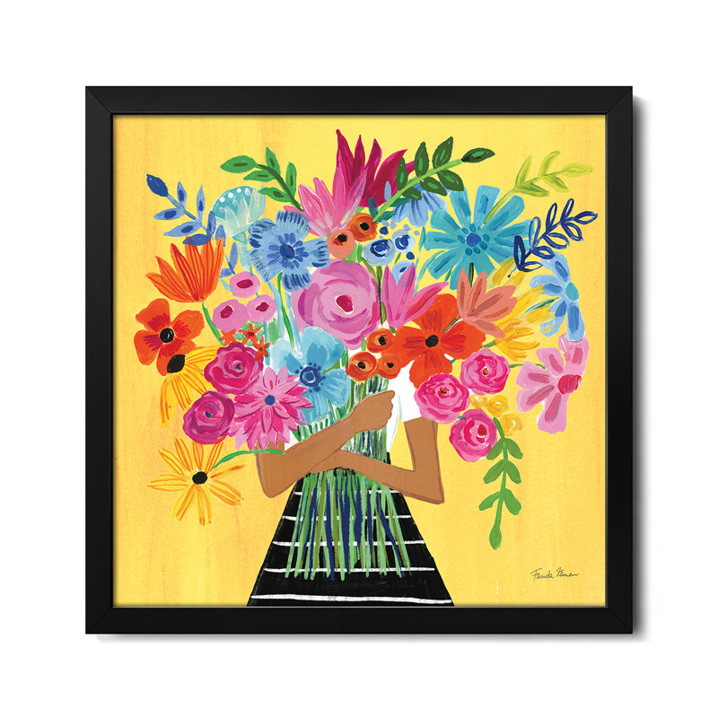 «A Bunch Of Flowers III», reproduction d'art mural - affiche de galerie, H 16 po x l 16 po
