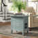 Solid Wood Top End Table with Storage and Built-In Outlets