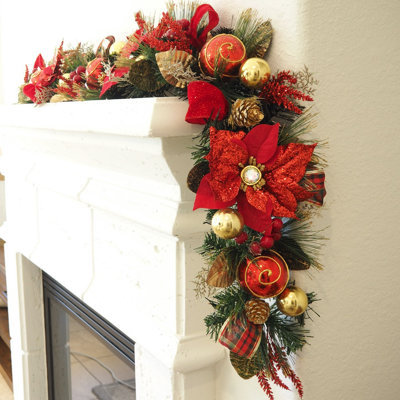 60'' in. Faux Poinsettia Garland