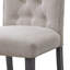 2pcs Beige Grey Linen Seating Chairs - Slightly Curved , Soft Cushion, Wood, 220lbs Max Weight Thick