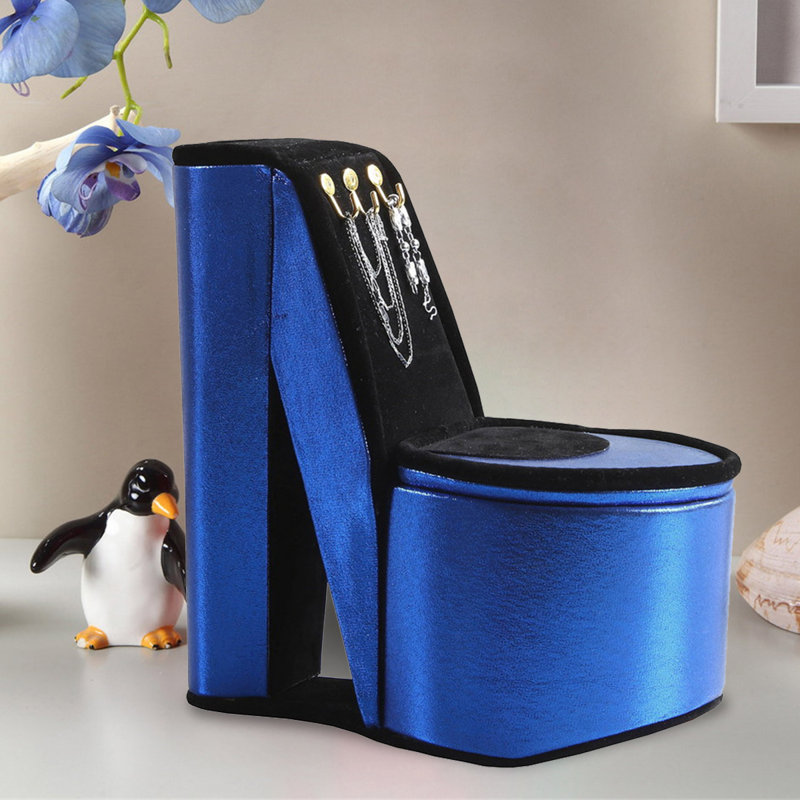 Boîte à bijoux à talon haut, Bleu