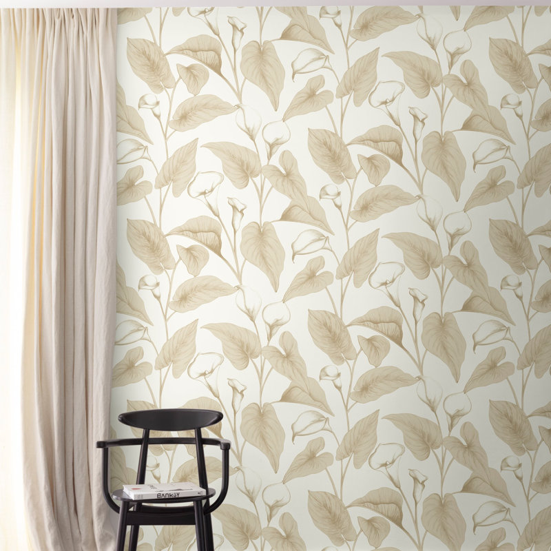 Inia Collection Calla Lily Wallpaper Roll, Beige