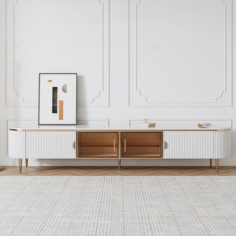 Meuble télé en pierre frittée de style moderne, 78.74"