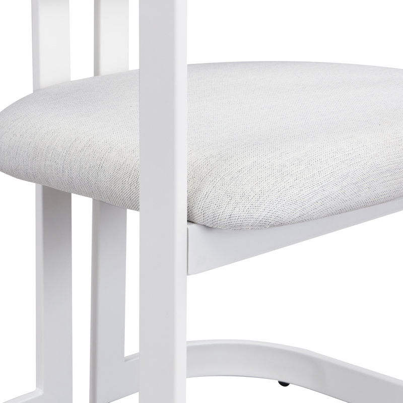 Ensemble de 2 chaises de salle à manger avec accoudoirs en tissu et structure en métal noir, Blanc, Blanc
