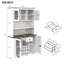 70,9 po Armoire de rangement pour garde-manger rustique, huche de cuisine avec prises de courant DEL-754080898