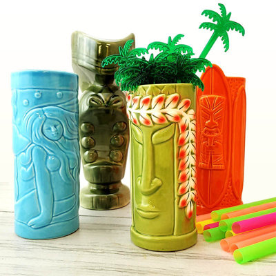 Ensemble de 4 verres à boisson Tiki - ensemble de 4